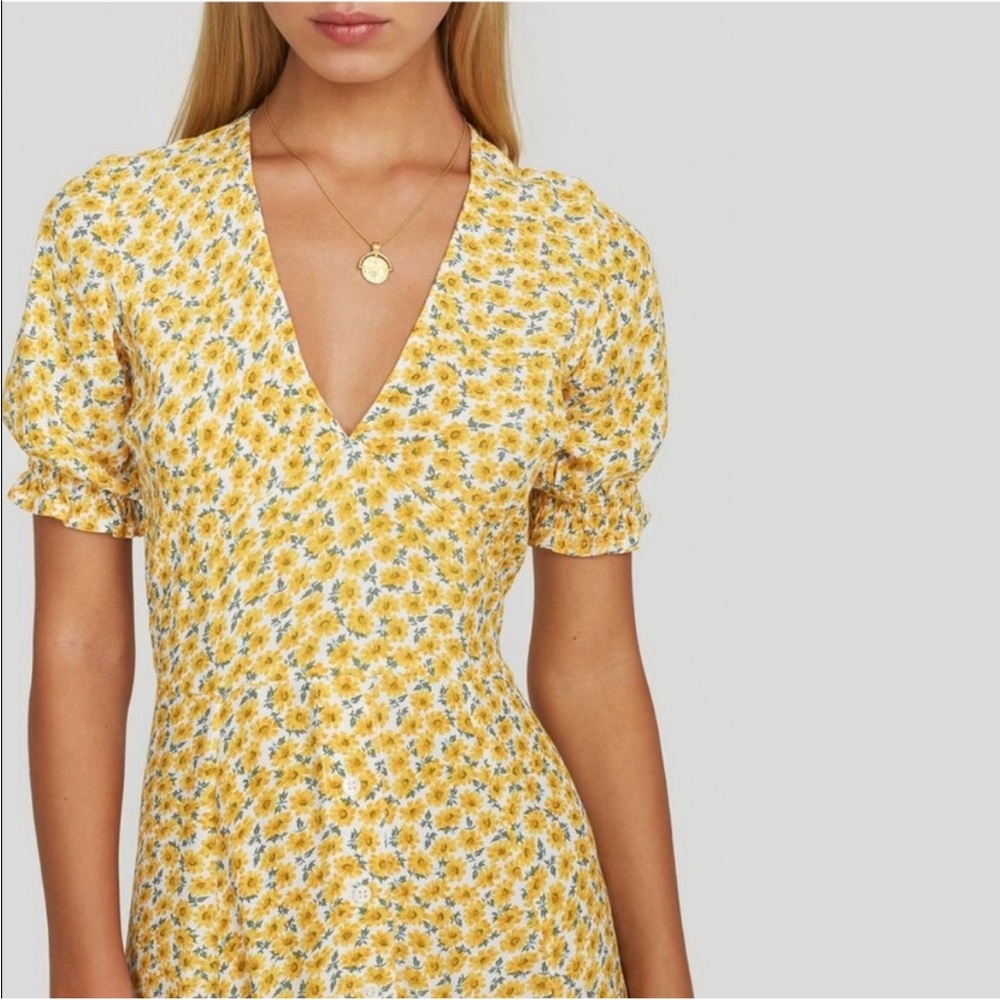 Faithfull The Brand Ari Midi Dress Marguerite Floral Print Women’s Large Size 8 - Picture 2 of 16